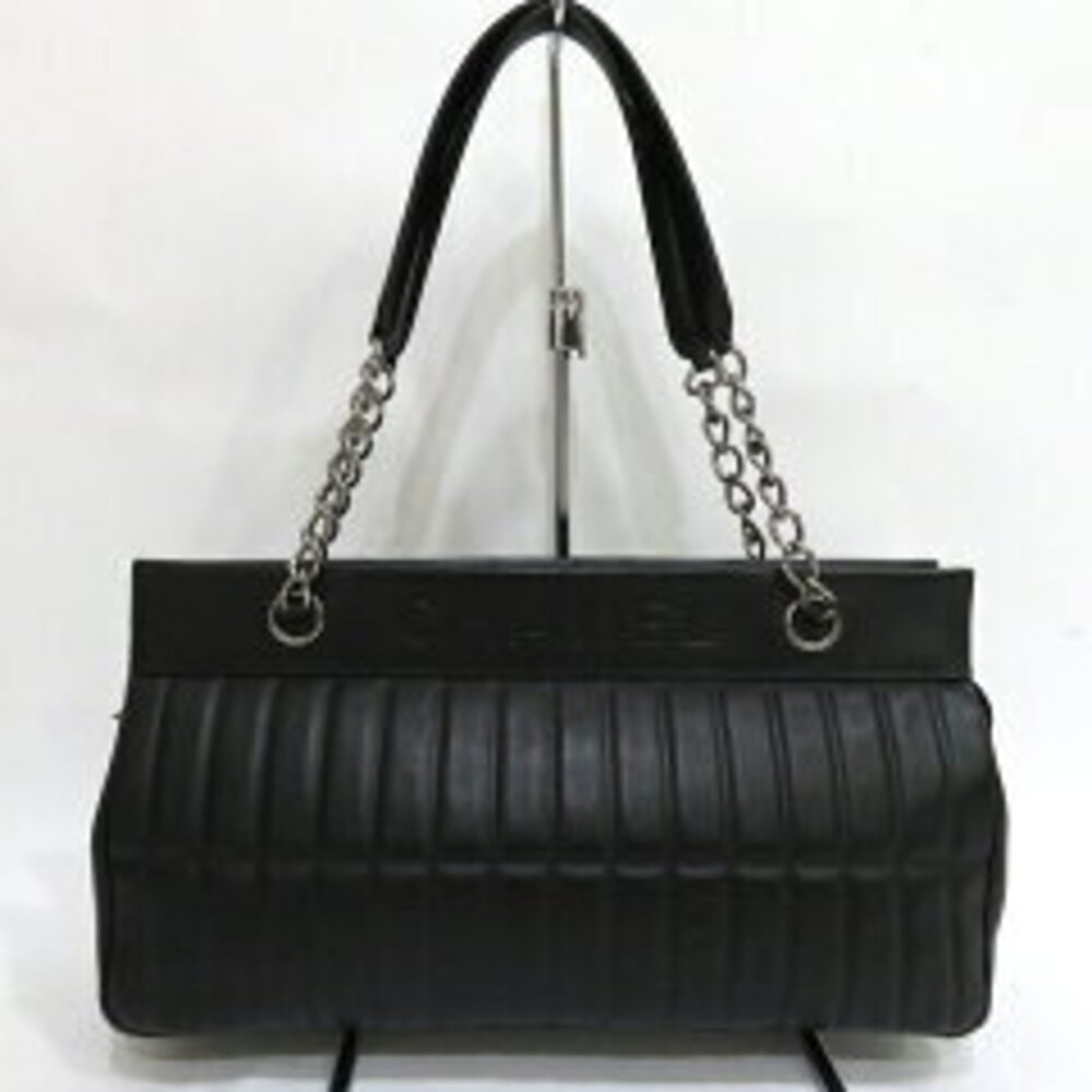 Chanel Double Bag Tote Chain Chocobar Black